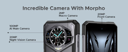 DOOGEE S200 5G Rugged Phone 1.32" Rear Display 12GB 256GB 6.72" 120Hz 100MP AI Main Camera 10100mAh Battery 33W Smartphone