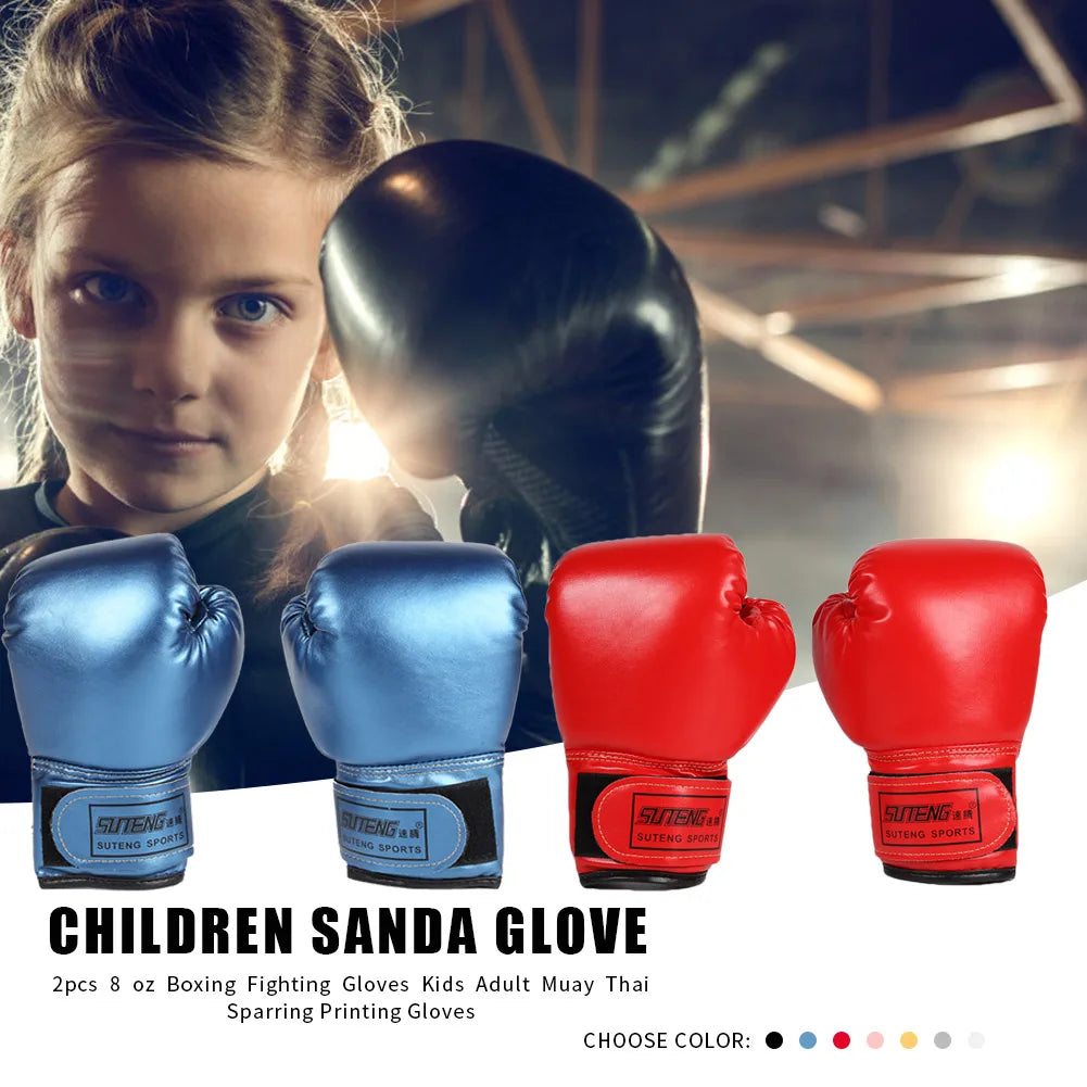 2PCS Kids Boxing Gloves Children Punch Training Sparring Kickboxing Fighting Fitness Mitts Hitting Hand Protector for Boys Girls