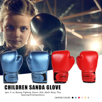 2PCS Kids Boxing Gloves Children Punch Training Sparring Kickboxing Fighting Fitness Mitts Hitting Hand Protector for Boys Girls
