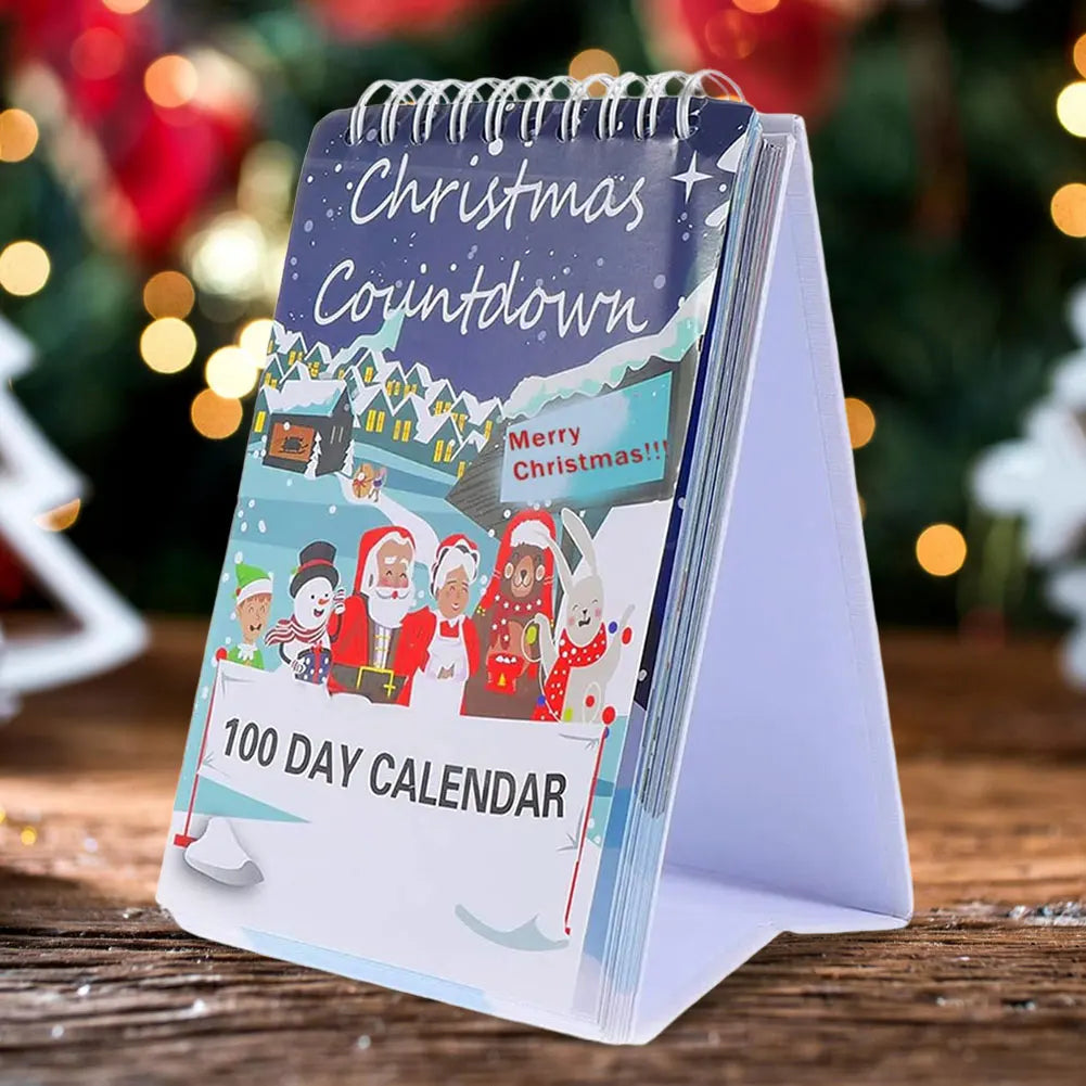 100 Day Christmas Countdown Calendar 2025 Tear Off Christmas Countdown Calendar for Table Centerpieces Room Desk Entryway Shelf