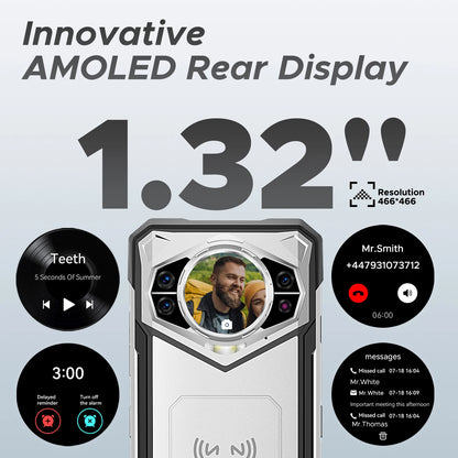 DOOGEE S200 5G Rugged Phone 1.32" Rear Display 12GB 256GB 6.72" 120Hz 100MP AI Main Camera 10100mAh Battery 33W Smartphone