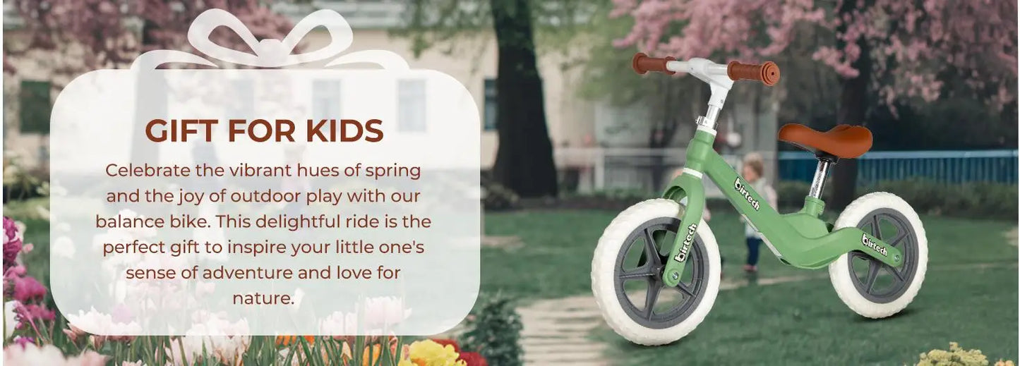 12" Balance Bike for Kids, Lightweight No Pedal Walking Balance Bike with Nylon Frame and Flat-Free Tires, Adjustable Training