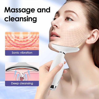7 Colors LED Lights Face Neck Beauty Device Vibration Massage Improve Neck Lines Home Use Face Lifting Machine