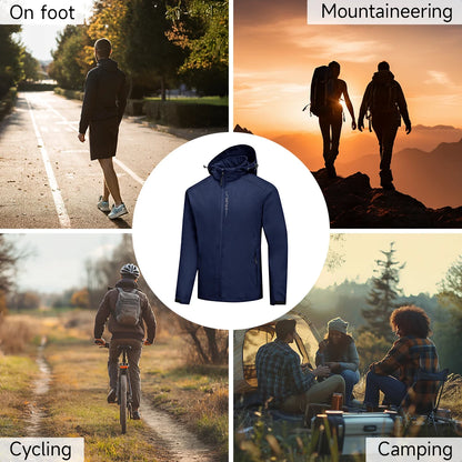 Modishion Hooded Waterproof Men's Jacket Soft Shell Jacket Breathable Outdoor Cycling Coat Mountaineering Clothes