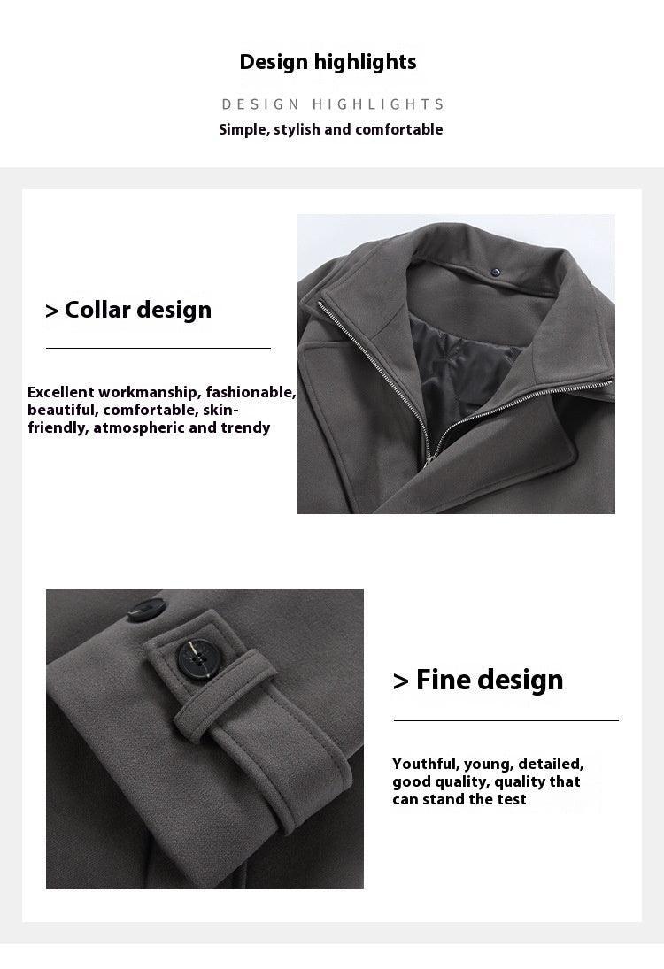 Double Breasted Men's Over the Knee Trench Coat