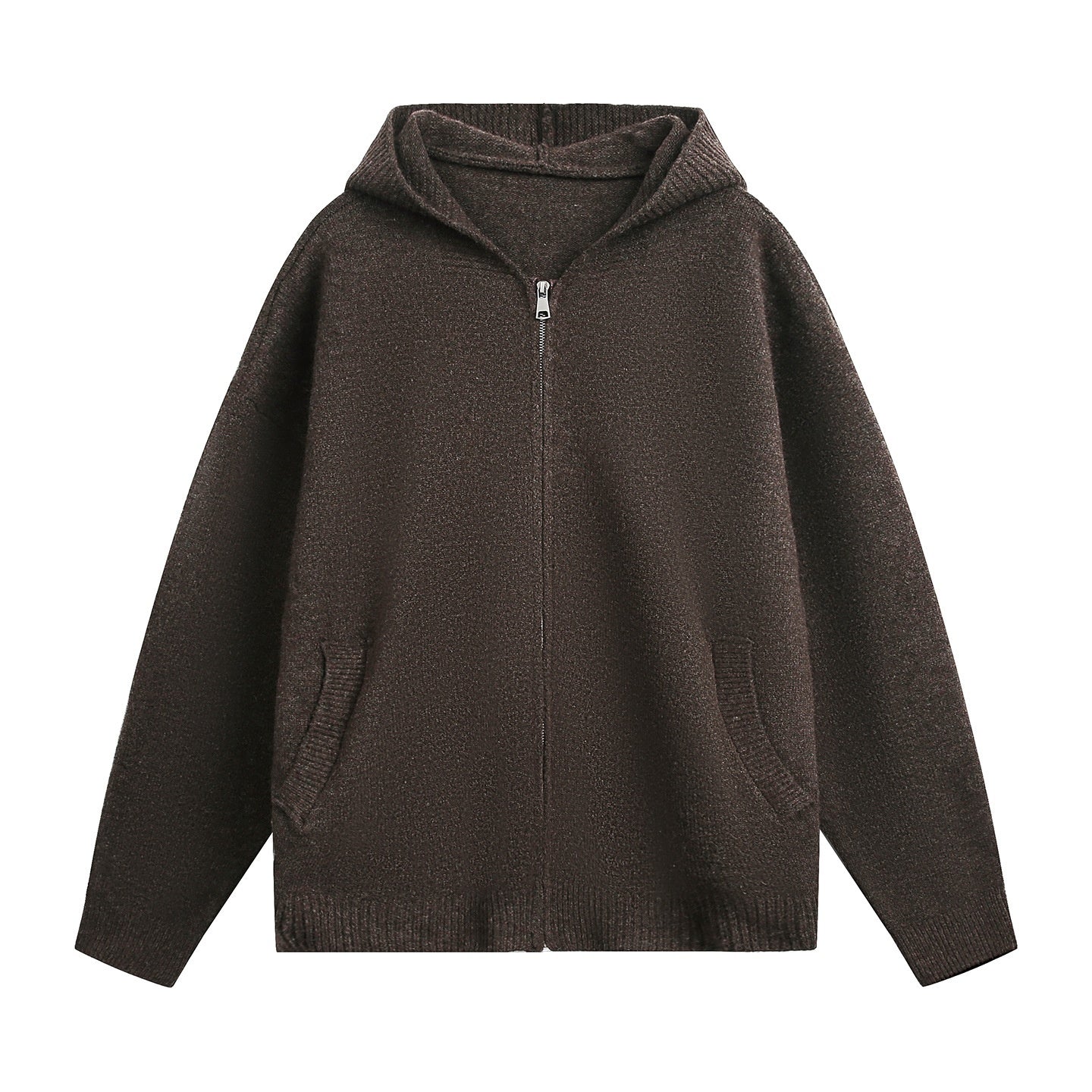Faux Deer Velvet Retro Knit Hoodie