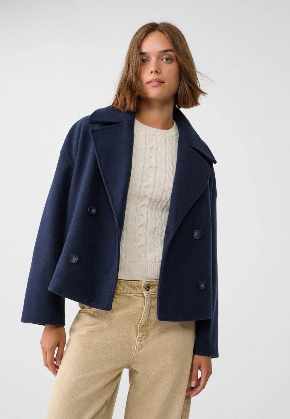 Ins Double-Breasted Lapel Blazer Jacket