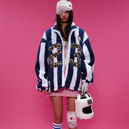 Lamb Wool Coat – Retro Plaid