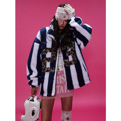 Lamb Wool Coat – Retro Plaid