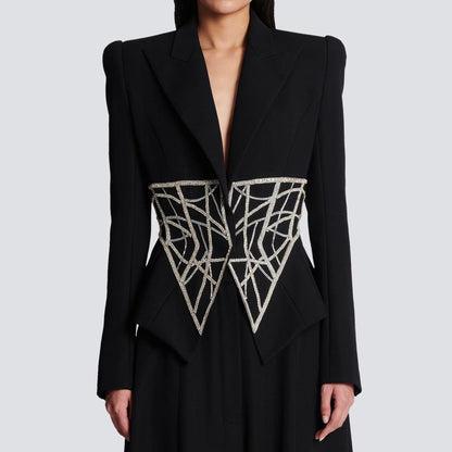 Luxury Beaded Diamond Suit Jacket
