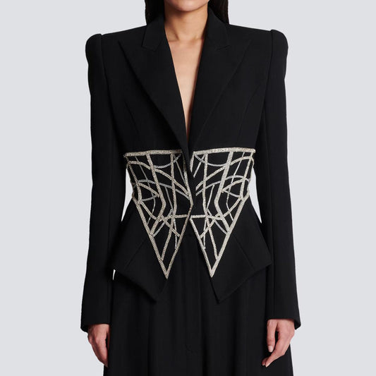 Luxury Beaded Diamond Suit Jacket