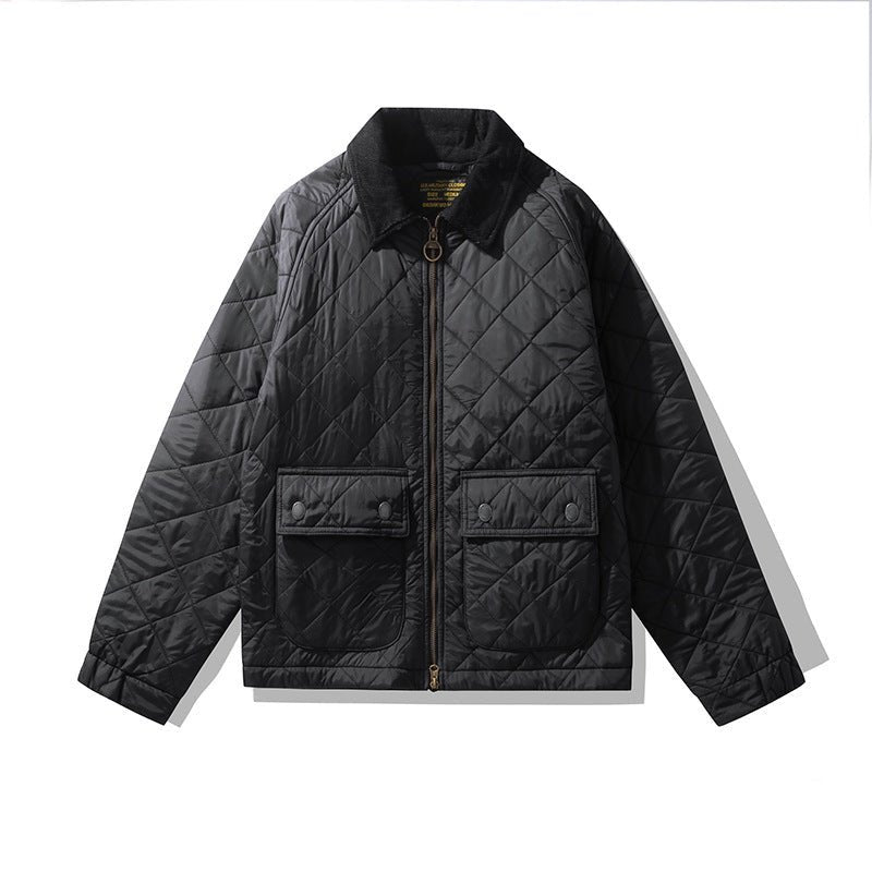 Men's Quilted Corduroy Plaid Jacket