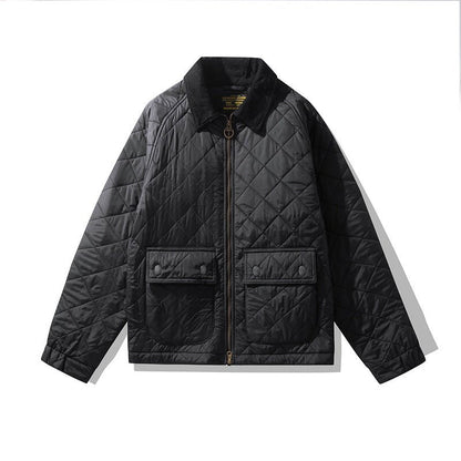 Men's Quilted Corduroy Plaid Jacket