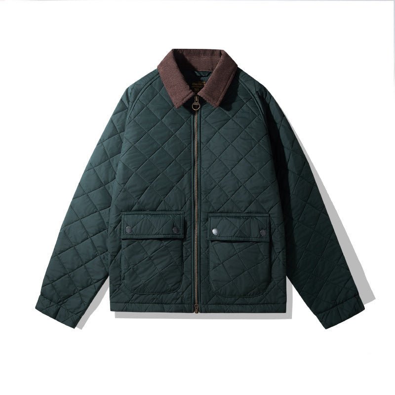Men's Quilted Corduroy Plaid Jacket
