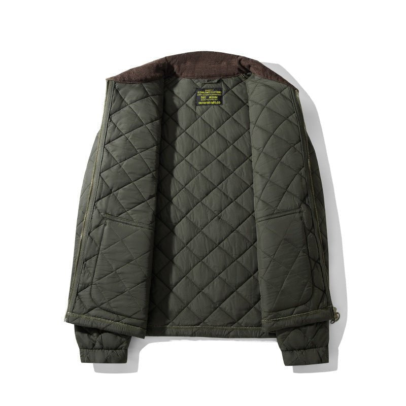 Men's Quilted Corduroy Plaid Jacket
