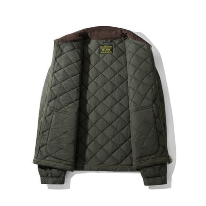 Men's Quilted Corduroy Plaid Jacket