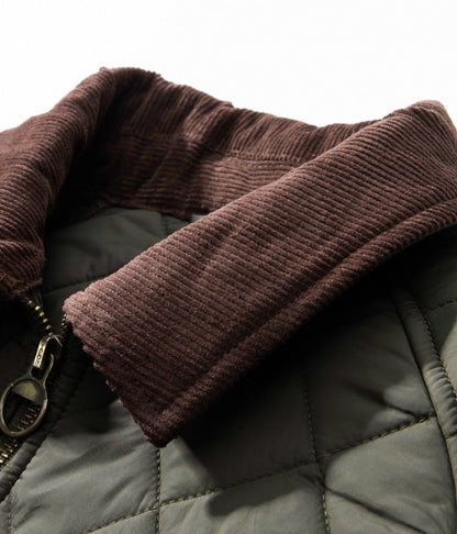 Men's Quilted Corduroy Plaid Jacket