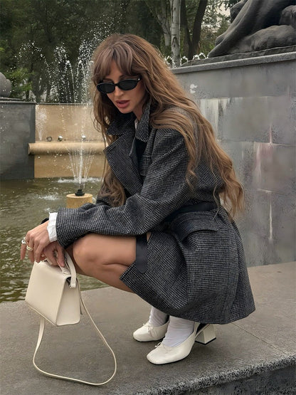 Mid-Length Double-Breasted British-Style Wool Coat