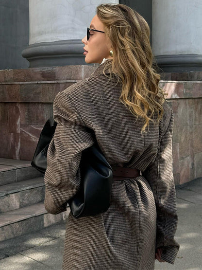 Mid-Length Double-Breasted British-Style Wool Coat