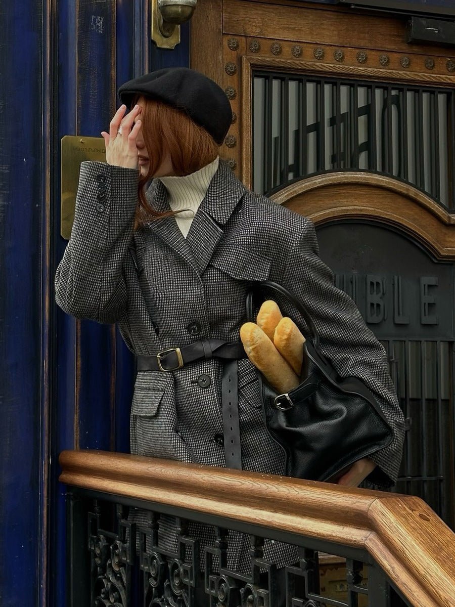 Mid-Length Double-Breasted British-Style Wool Coat