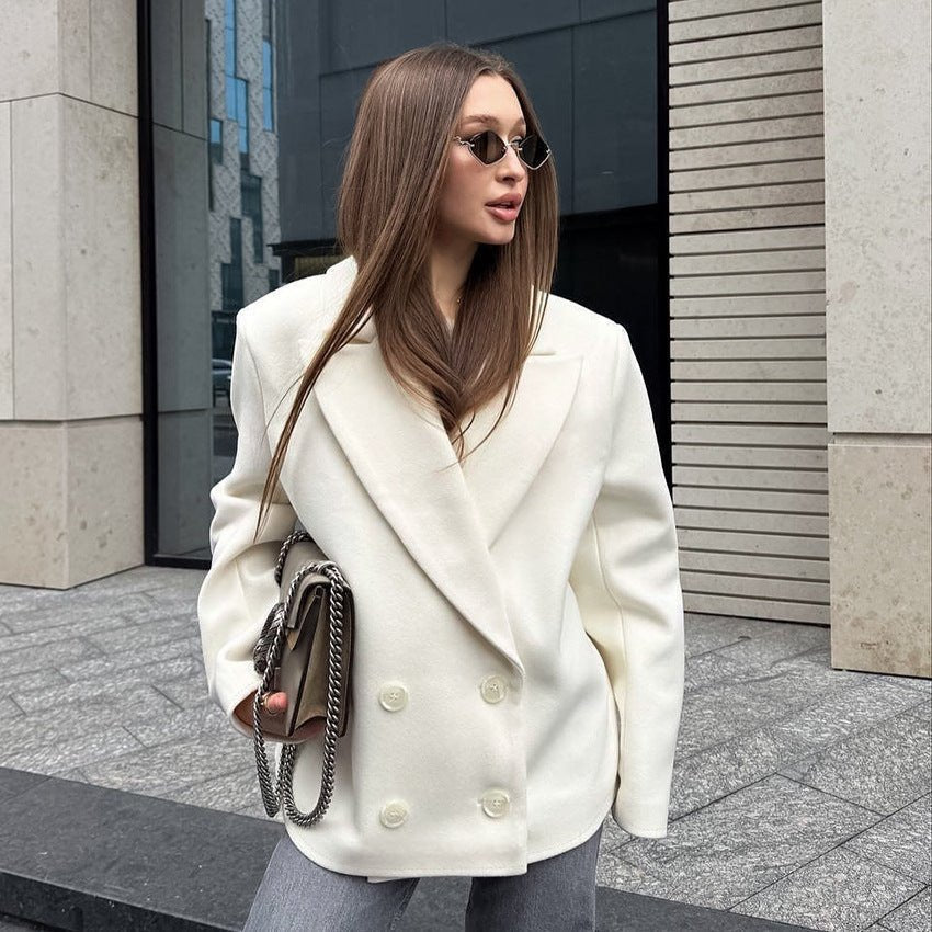Niche Design Casual White Small Suit Jacket