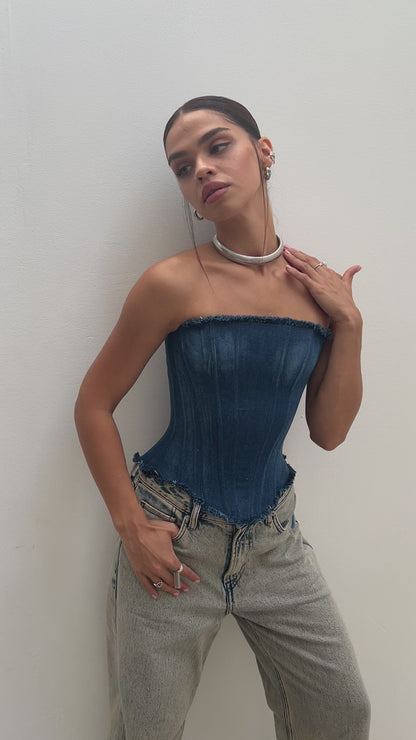 Denim Corset - Tank Top