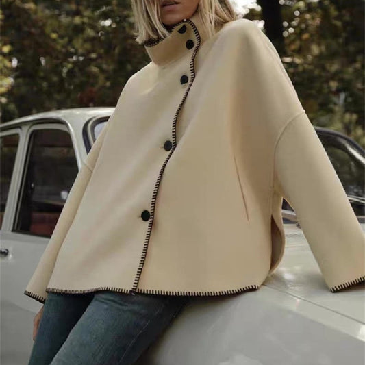 Turtleneck Long Sleeve Baggy Coat