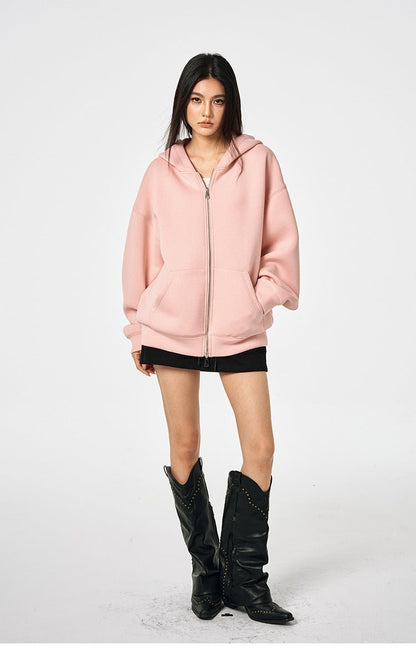 Unisex Retro Hoodie - Loose Solid Color