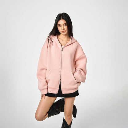 Unisex Retro Hoodie - Loose Solid Color