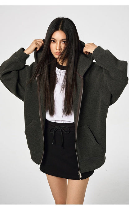 Unisex Retro Hoodie - Loose Solid Color