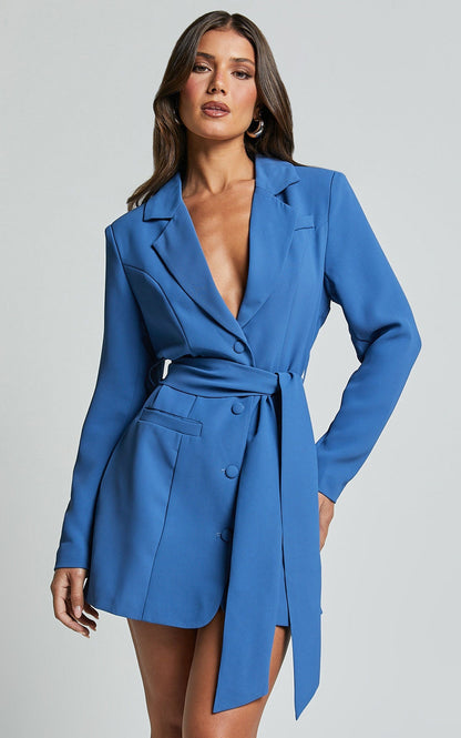 Women’s Slim Fit Coat - Lace-Up Long Sleeve