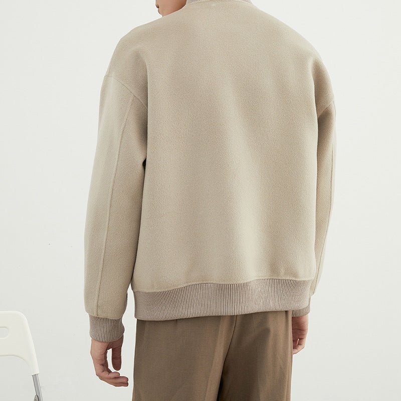 Woolen Coat - Short Baseball Style