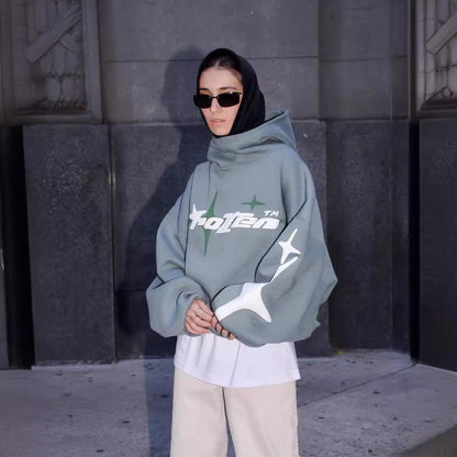 Y2G Printed Turtleneck Hoodie
